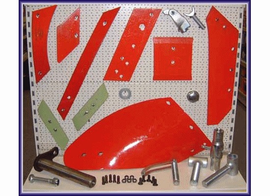Stores display board of tractor blades and wearing parts